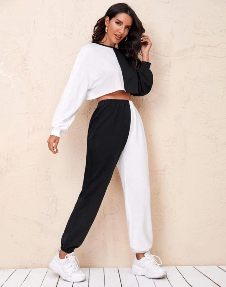 Black Printed Lycra Co-ord Set