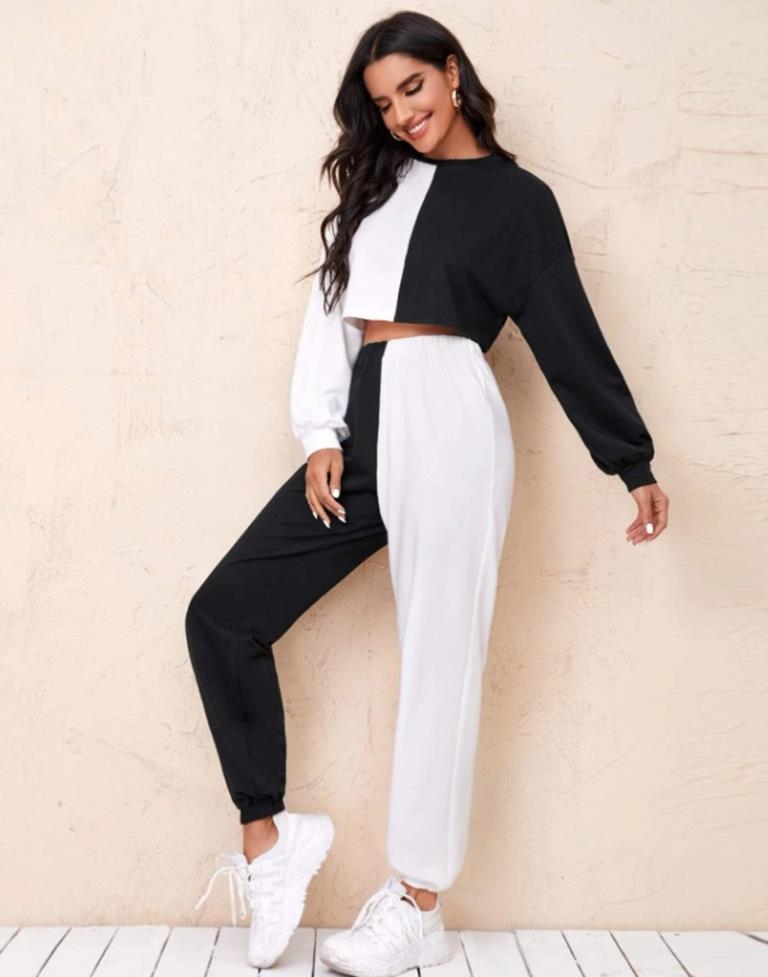 Black Printed Lycra Co-ord Set