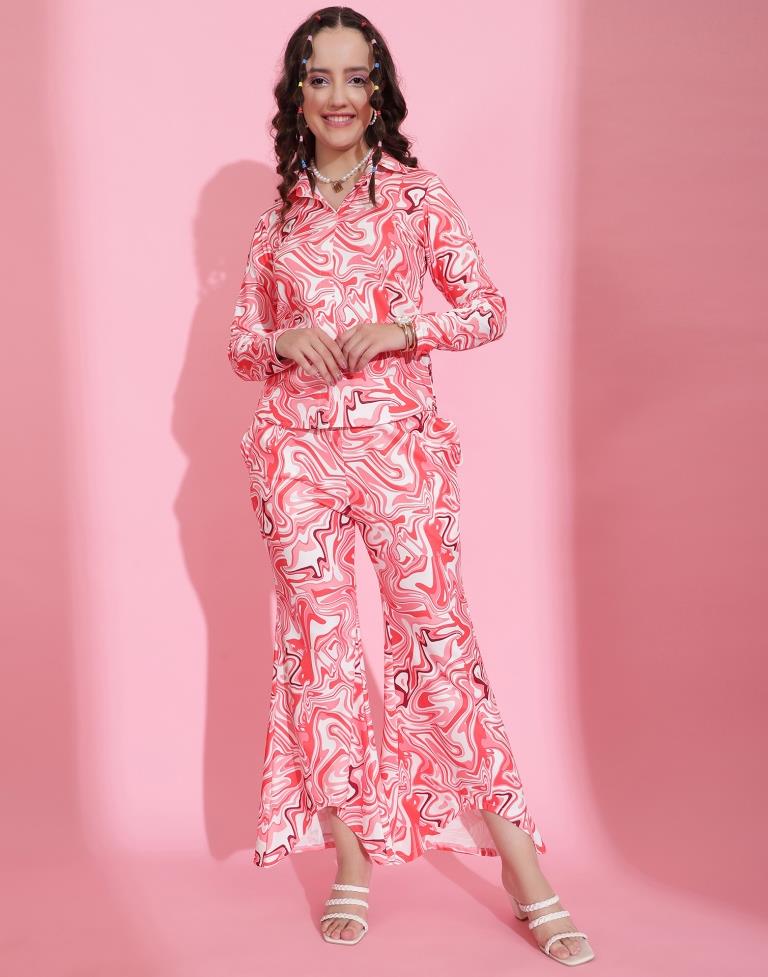 Pink Printed Co-ord Set | Leemboodi