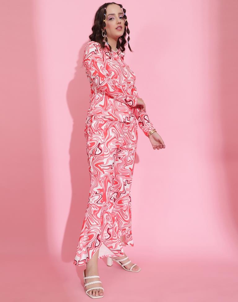 Pink Printed Co-ord Set | Leemboodi