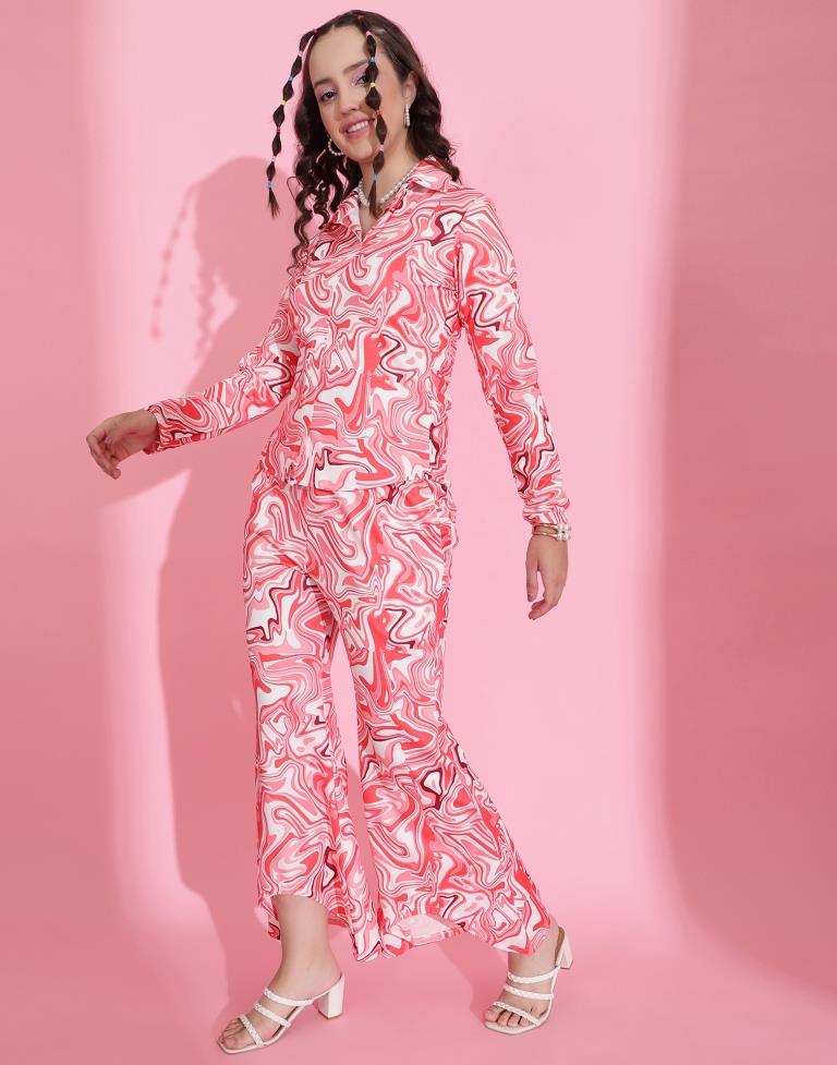 Pink Printed Co-ord Set | Leemboodi