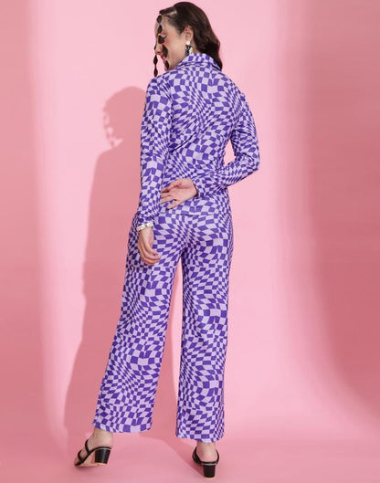 Purple Printed Co-ord Set | Leemboodi