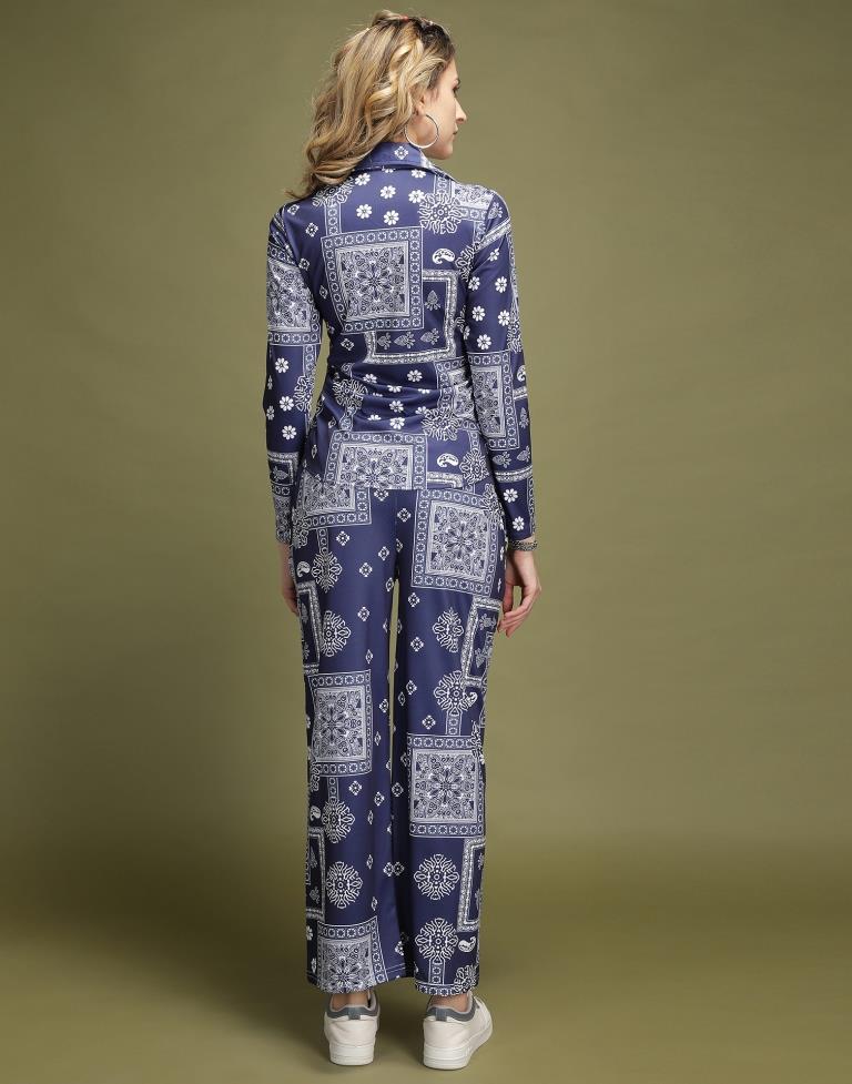 Blue Printed Co-ord Set | Leemboodi