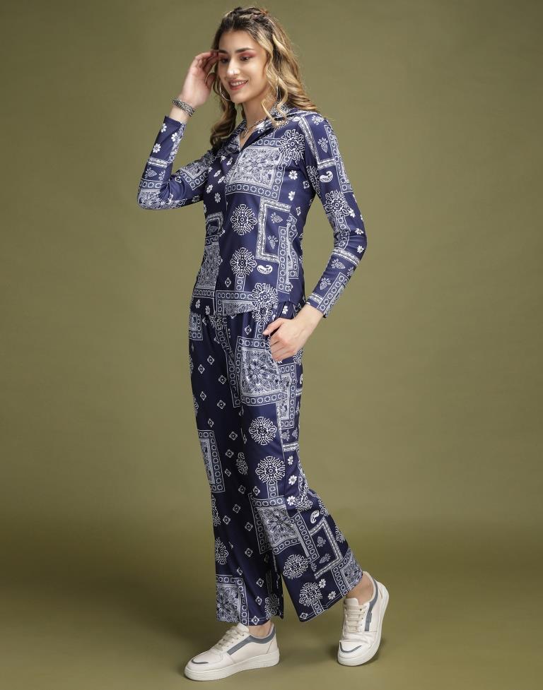 Blue Printed Co-ord Set | Leemboodi