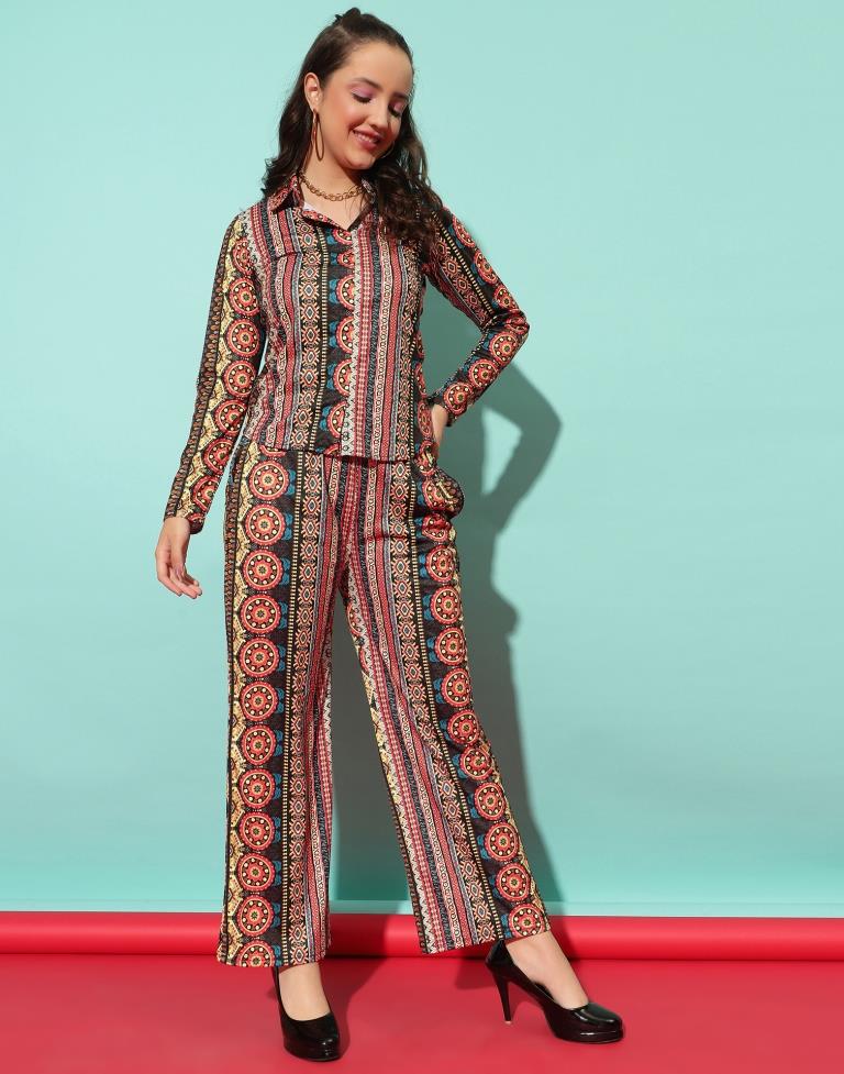 Multicoloured Printed Co-ord Set | Leemboodi