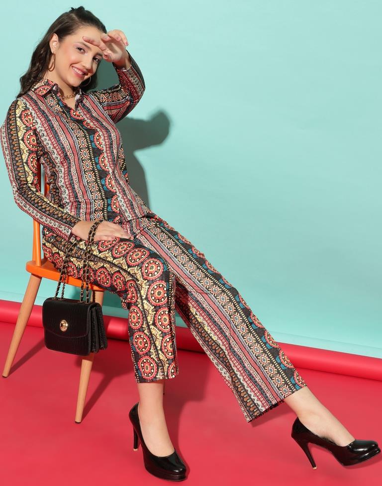 Multicoloured Printed Co-ord Set | Leemboodi