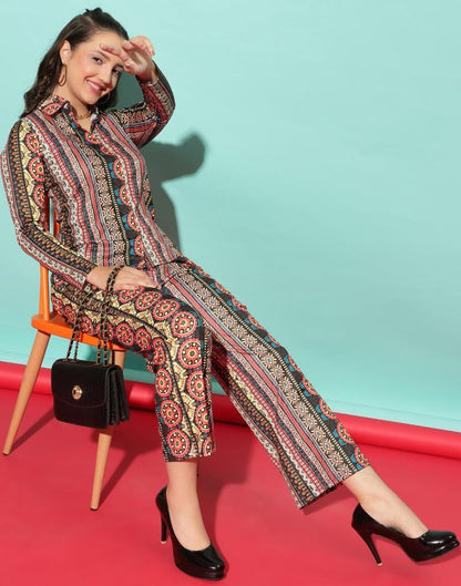 Multicoloured Printed Co-ord Set | Leemboodi