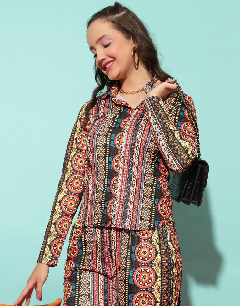 Multicoloured Printed Co-ord Set | Leemboodi