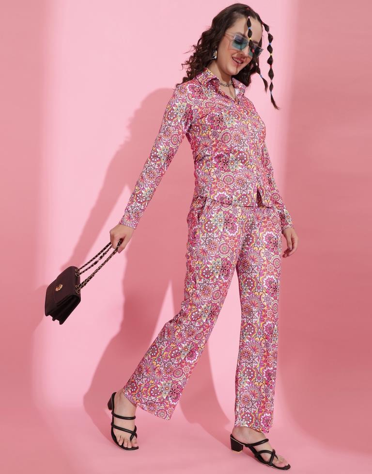 Pink Printed Co-ord Set | Leemboodi