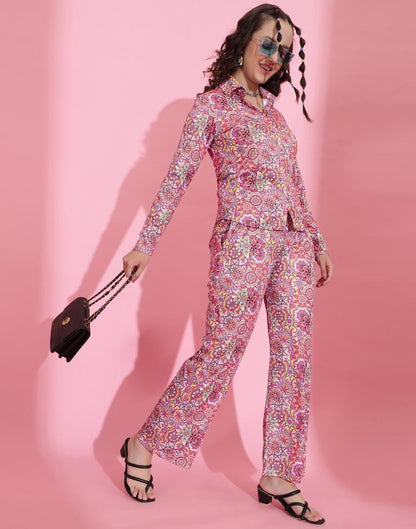 Pink Printed Co-ord Set | Leemboodi