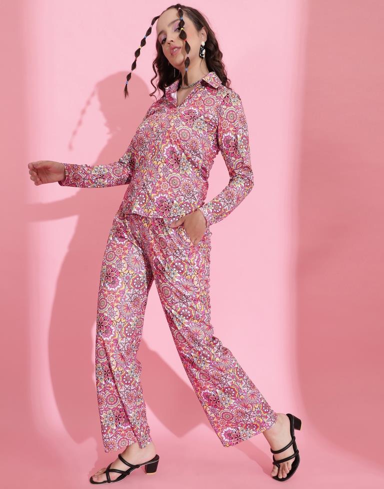 Pink Printed Co-ord Set | Leemboodi