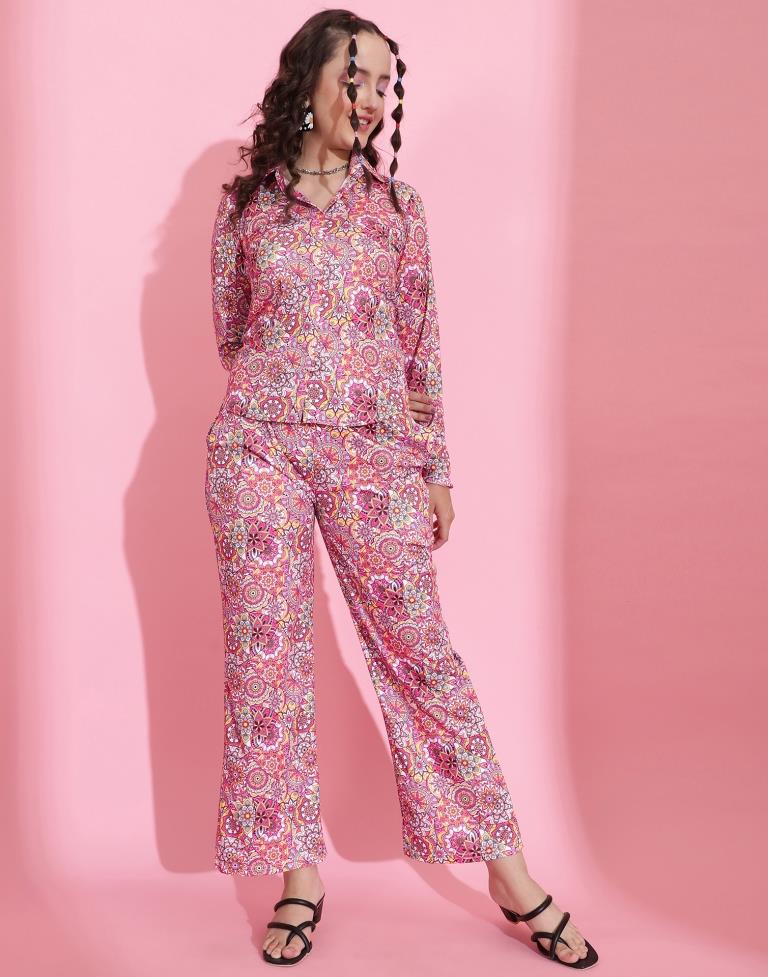 Pink Printed Co-ord Set | Leemboodi