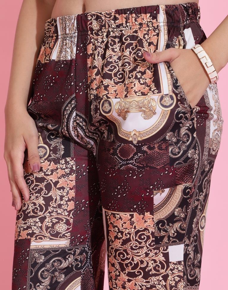Brown Printed Co-ord Set | Leemboodi