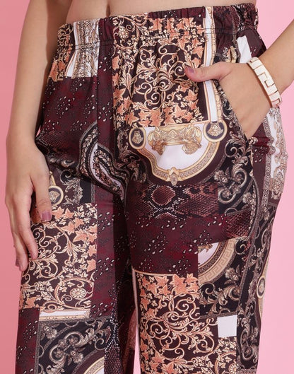 Brown Printed Co-ord Set | Leemboodi
