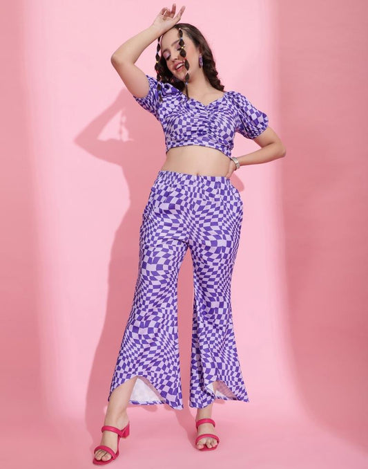 Purple Printed Co-ord Set