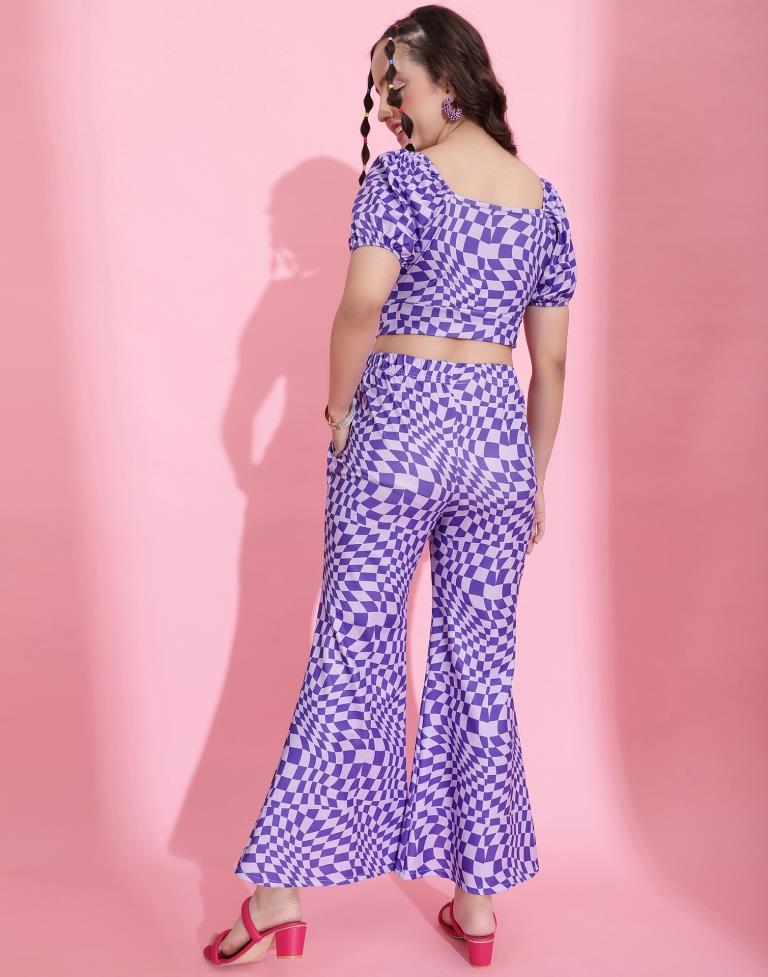 Purple Printed Co-ord Set