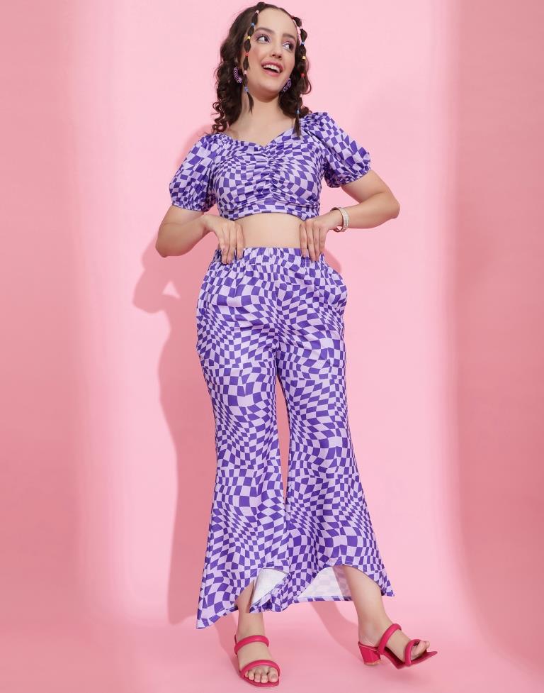 Purple Printed Co-ord Set