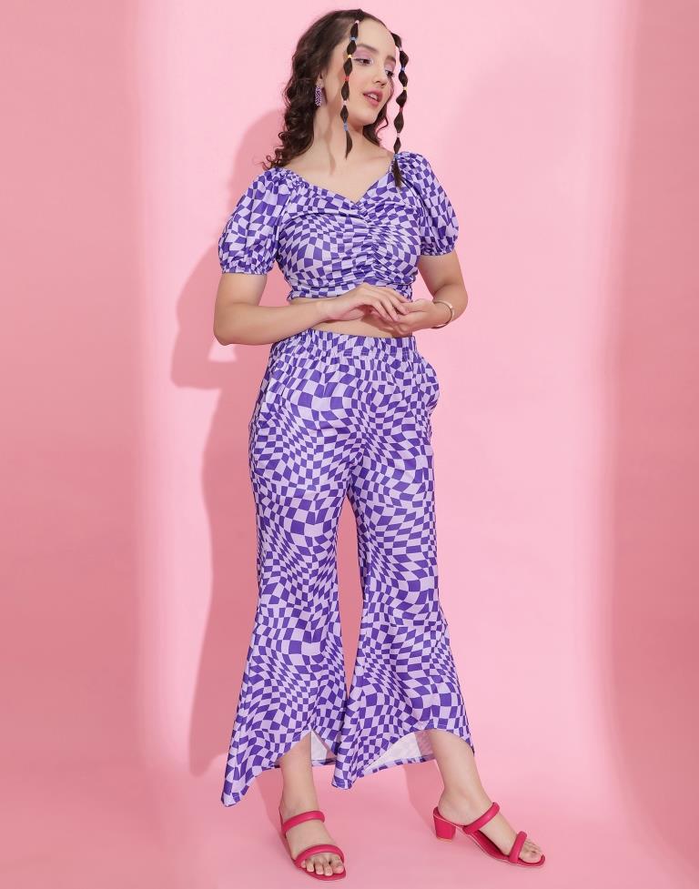 Purple Printed Co-ord Set