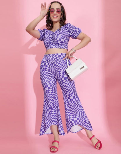 Purple Printed Co-ord Set