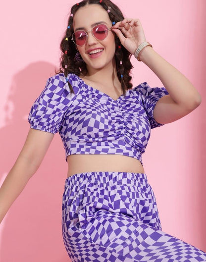 Purple Printed Co-ord Set