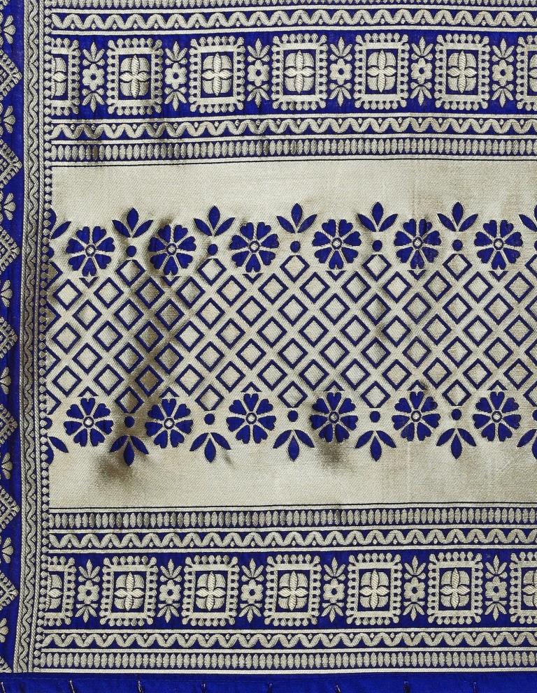 Graceful Navy Blue Coloured Poly Silk (Banarasi Silk) Jacquard Dupatta | Sudathi