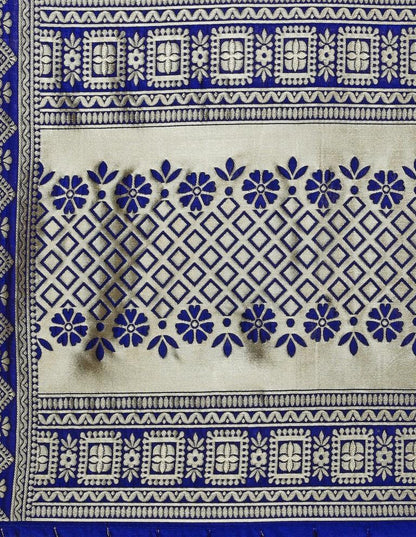 Graceful Navy Blue Coloured Poly Silk (Banarasi Silk) Jacquard Dupatta | Sudathi