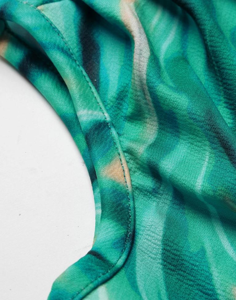 Green Printed Top