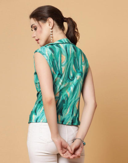 Green Printed Top