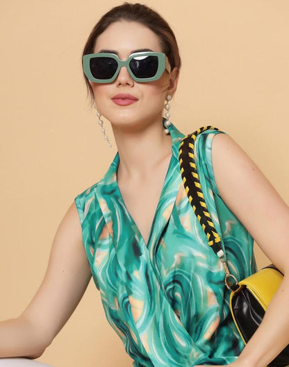 Green Printed Top
