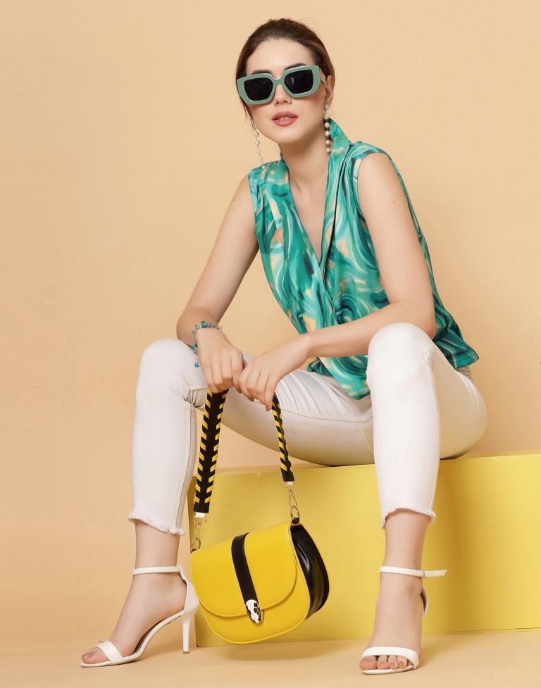 Green Printed Top