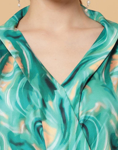 Green Printed Top