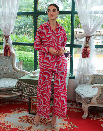 Pink Printed Rayon Co-ord Set