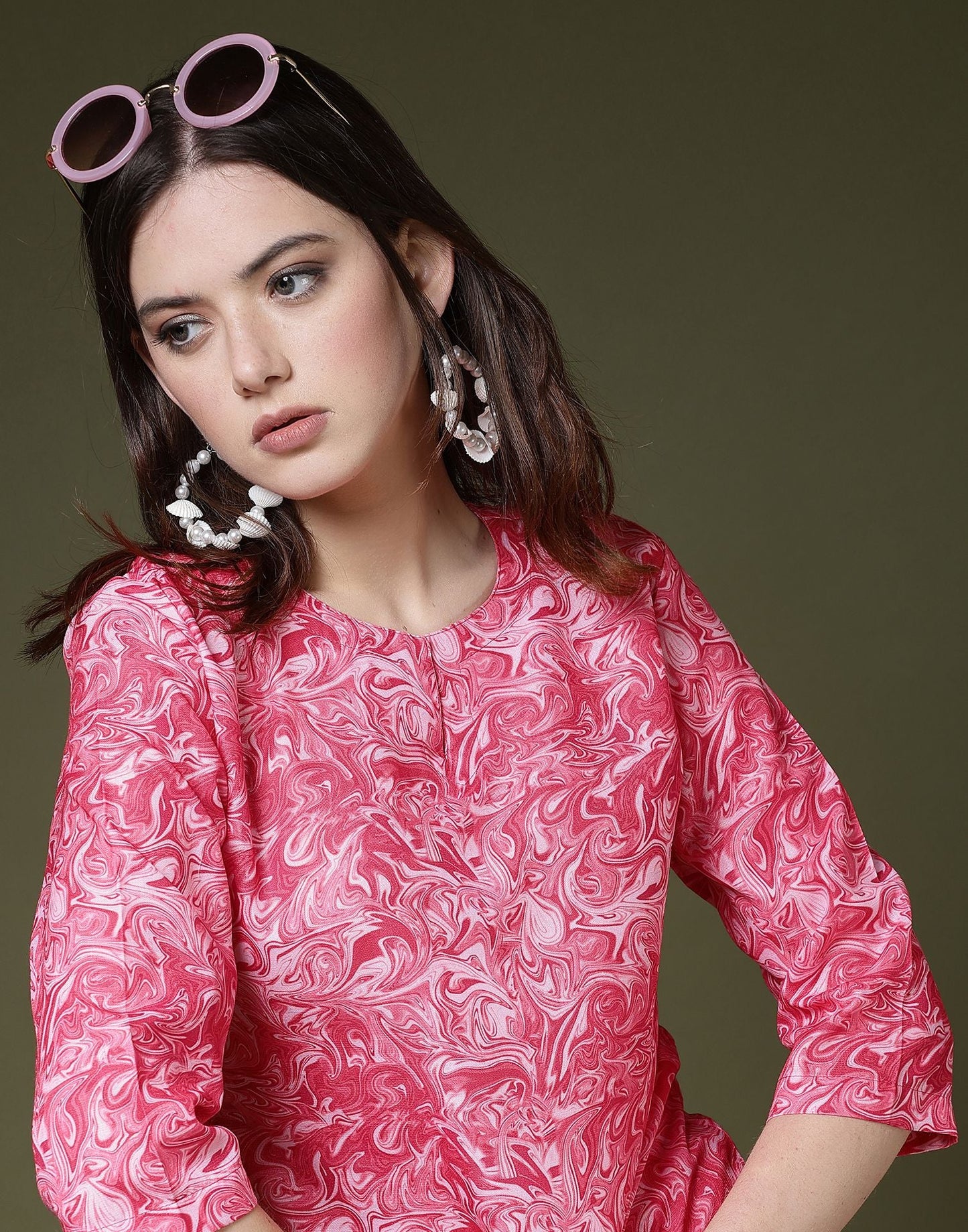 Pink Printed Cotton Co-ord Set