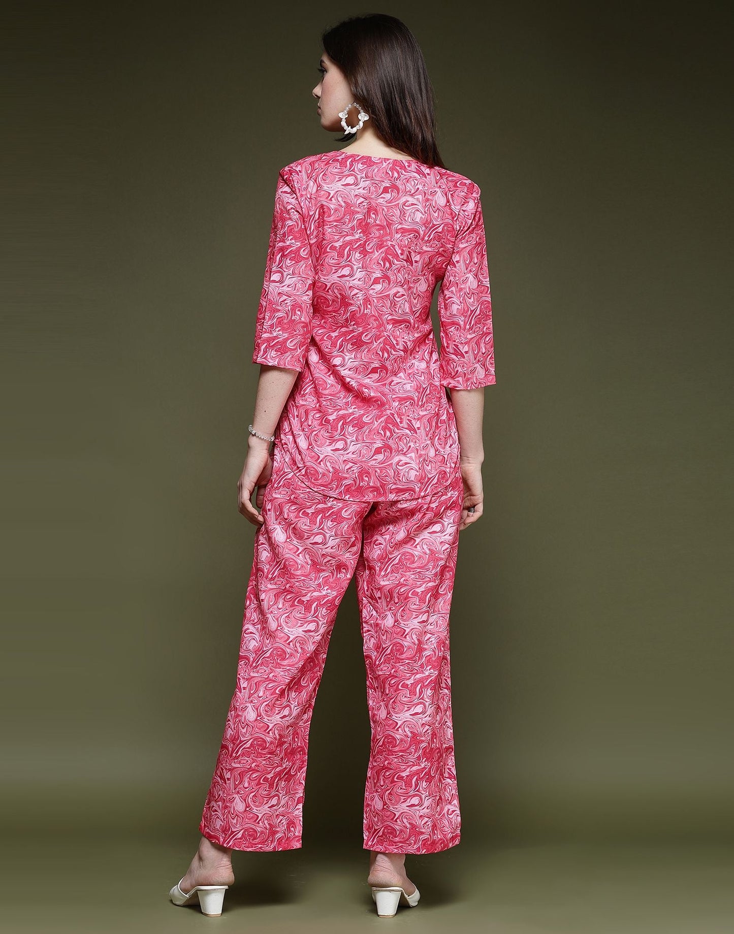 Pink Printed Cotton Co-ord Set
