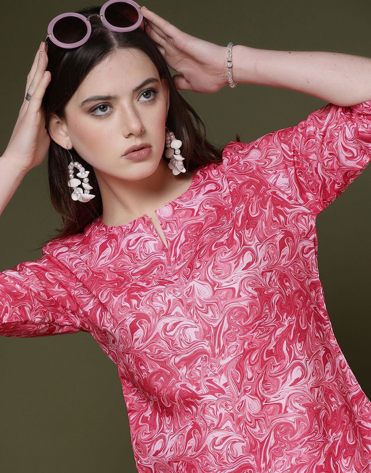 Pink Printed Cotton Co-ord Set