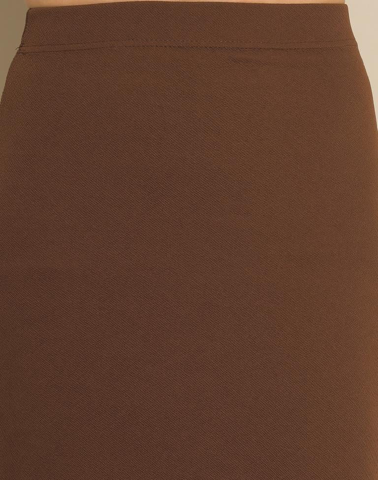 Brown Lycra Plain Co-ord Set