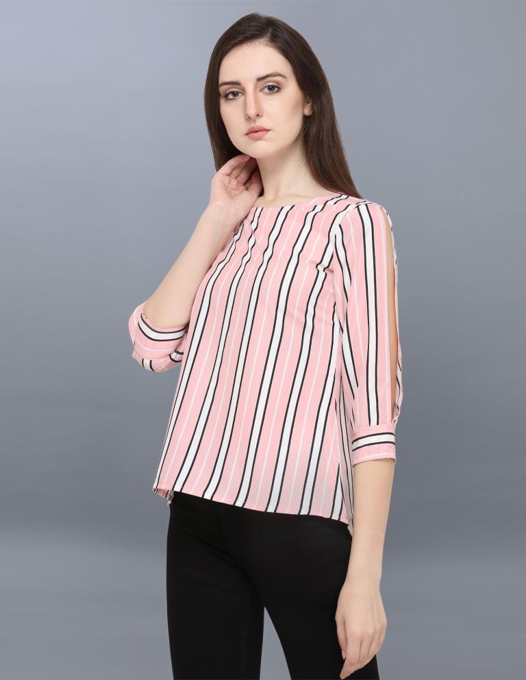 Marvelous Pink Coloured Printed Crepe Tops | Sudathi