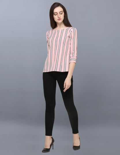 Marvelous Pink Coloured Printed Crepe Tops | Sudathi