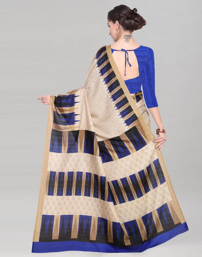 Beige Coloured Art Silk Printed Casual Saree | Sudathi