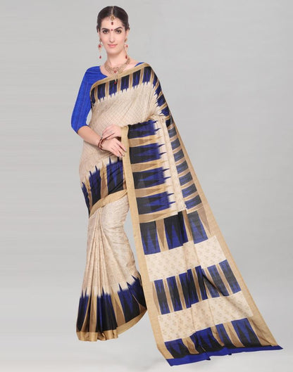 Beige Coloured Art Silk Printed Casual Saree | Sudathi