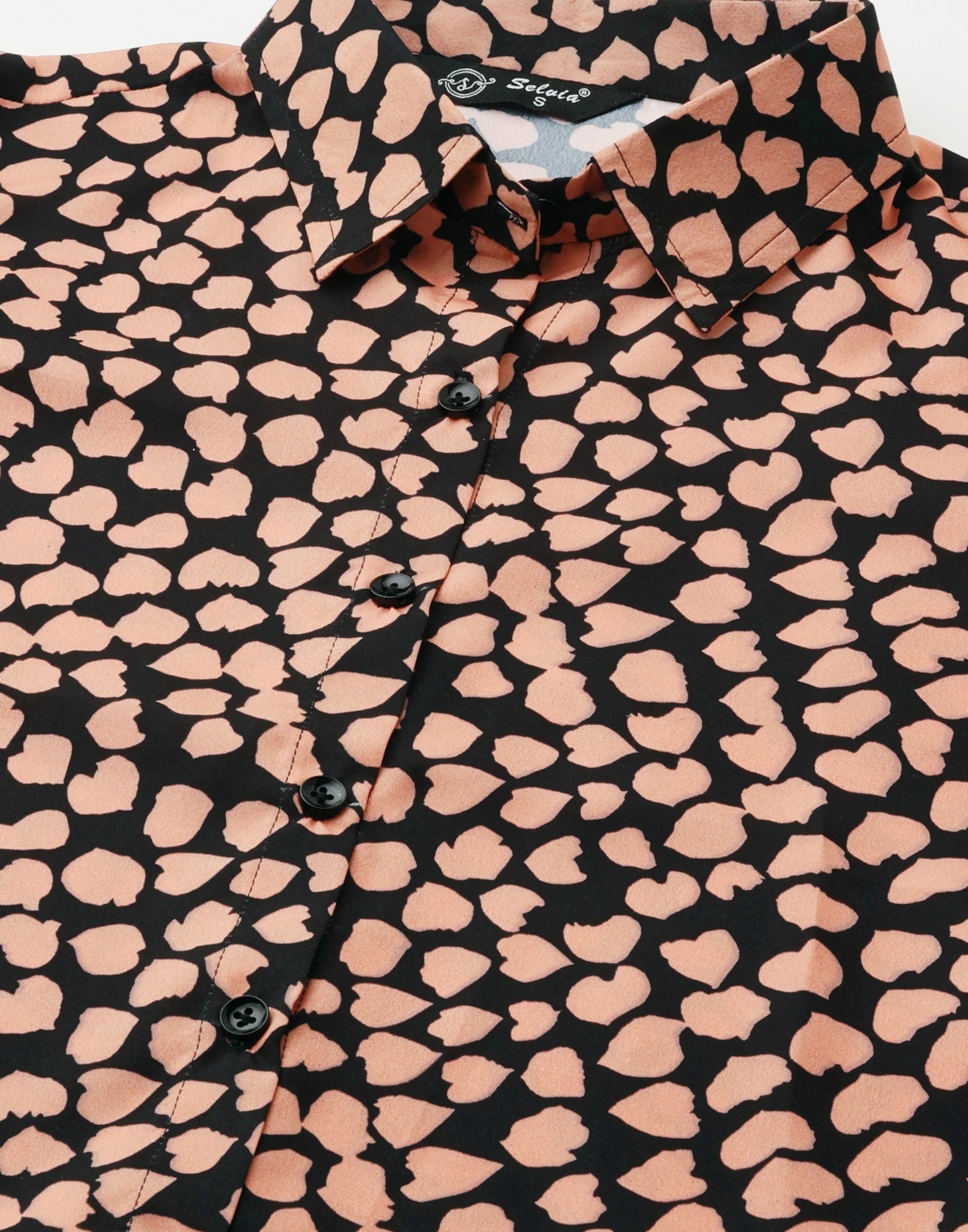 Black Polyester Printed Shirt