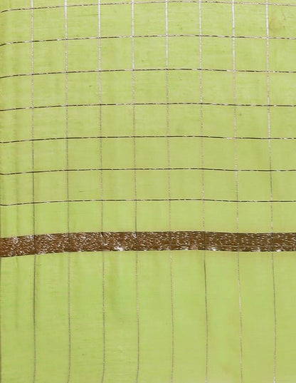 Refreshing Green Coloured Cotton Silk Zari Checks Dupatta | Sudathi