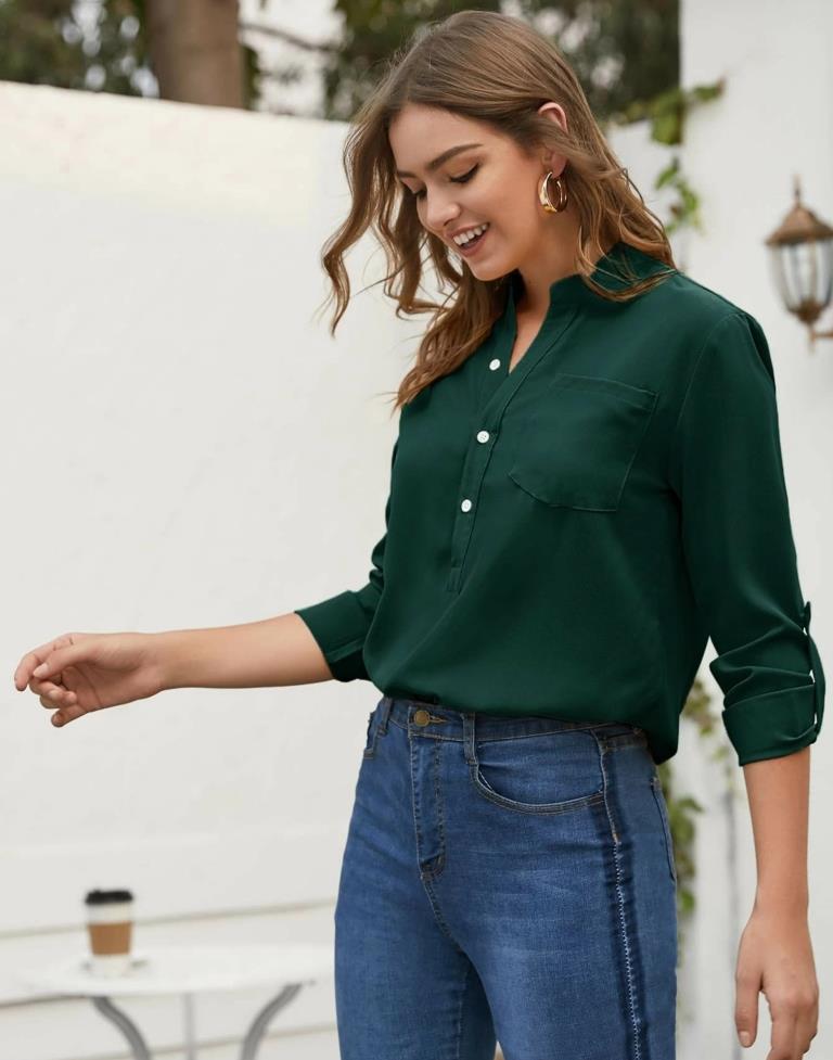 Dark Green Plain Top