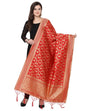 Dreamy Red Coloured Poly Silk Jacquard Banarasi Dupatta | Sudathi