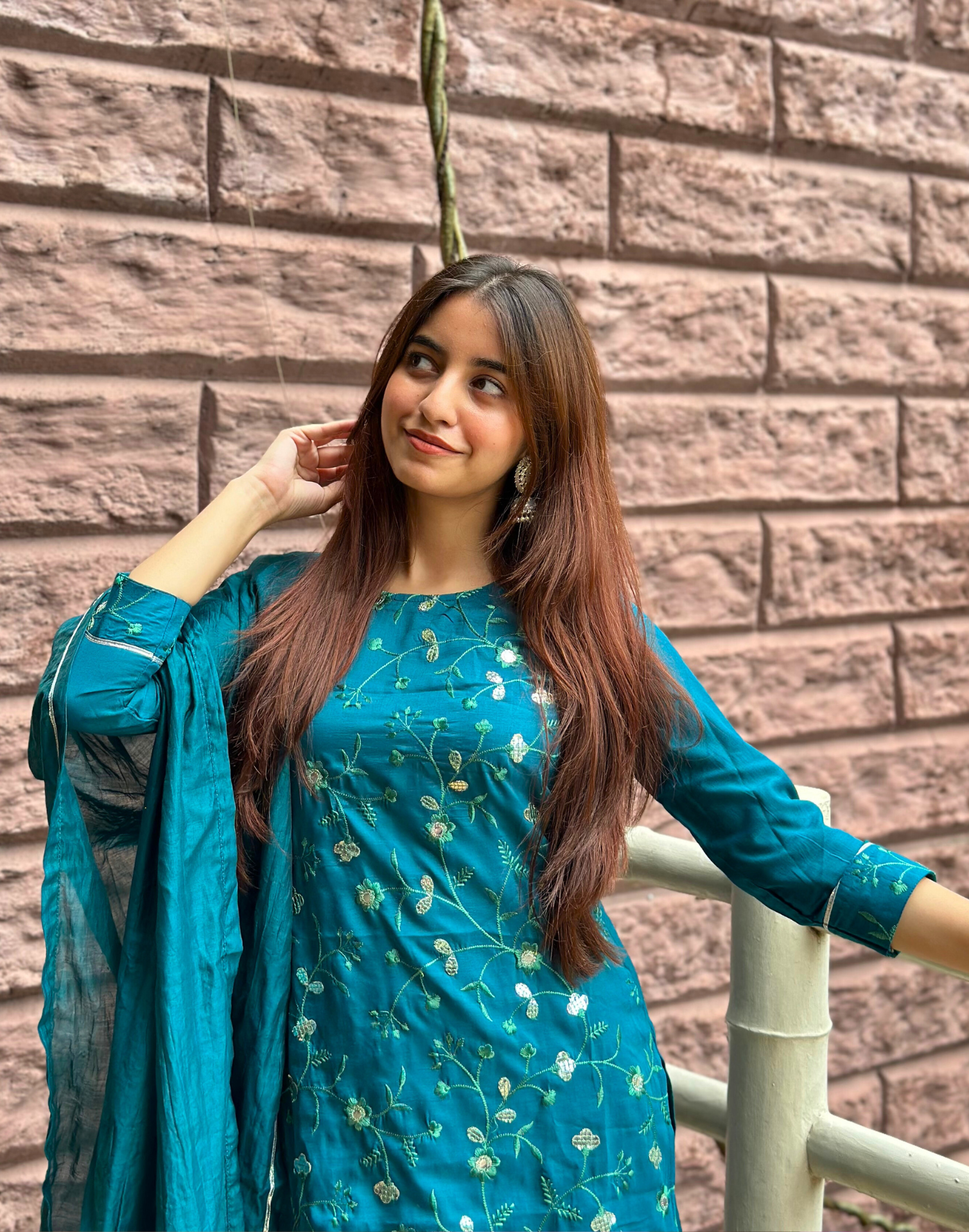 Dark Green Kurti With Sharara And Dupatta | Leemboodi