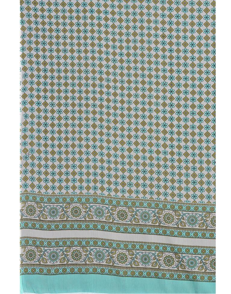 Aqua Blue Cotton Printed Kurti with Pant And Dupatta | Leemboodi