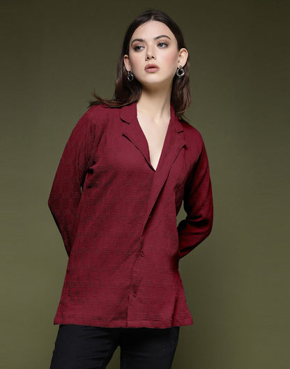 Maroon Plain Lycra Shirt