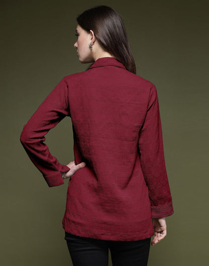 Maroon Plain Lycra Shirt