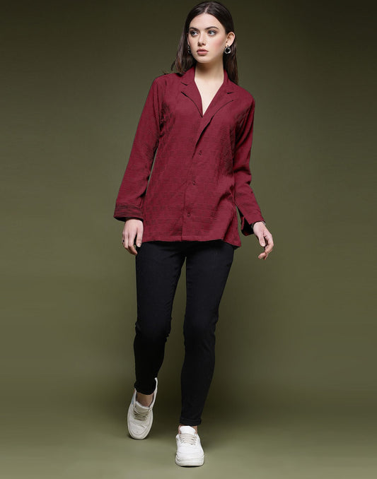Maroon Plain Lycra Shirt