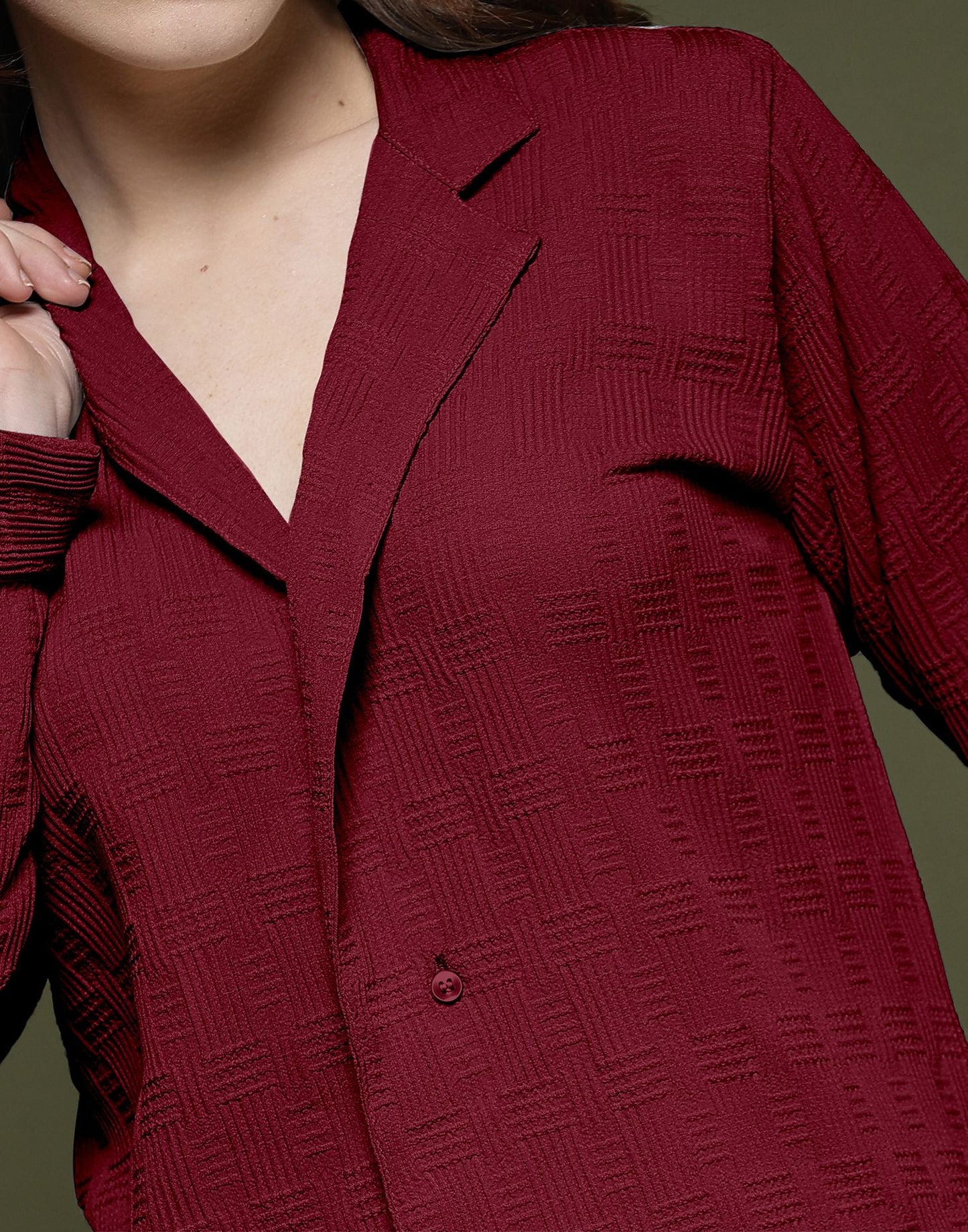 Maroon Plain Lycra Shirt